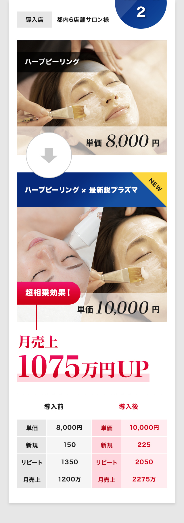 超相乗効果！月売上1075万円UP